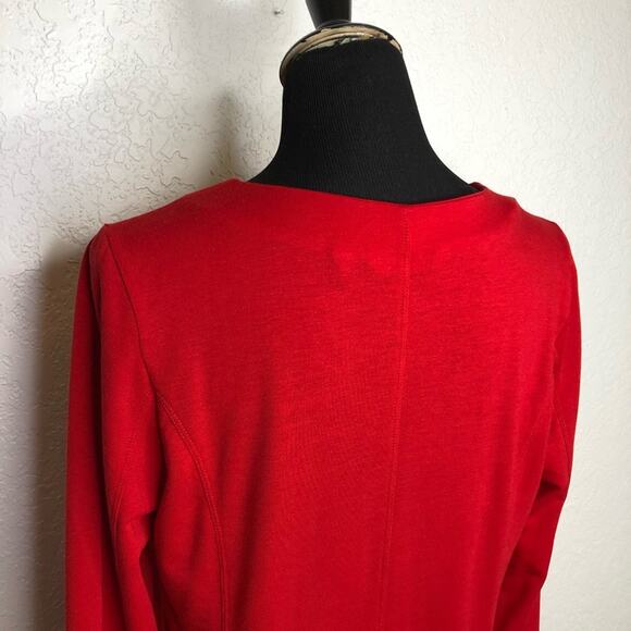 Soft Surroundings red full zip ruffle hem knit jacket size Medium - Picture 11 of 14